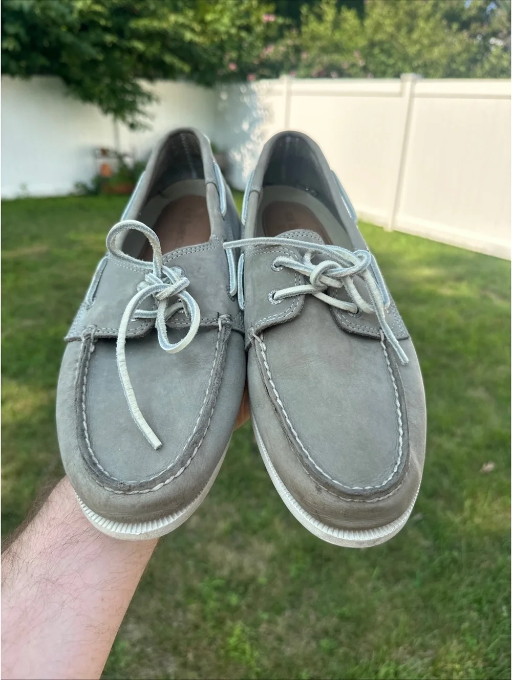 G.H. Bass Hampton Core 2 Boat Shoes Men's 11 M Gray Leather